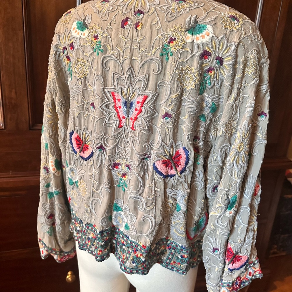 Johnny Was Embroidered Jacket with Multicolor Design - Picture 3 of 9